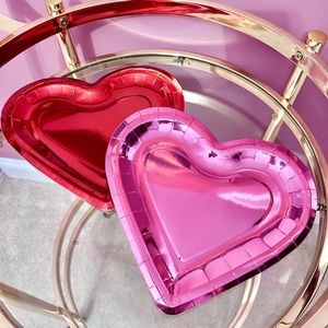 Valentine’s Day Coquette Metallic Party Plates-Galentine’s Party Decor